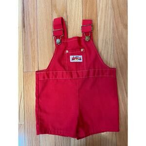 Vintage Stone USA Red Overalls Bibs One Piece Poly Blend Unisex Toddlers 3T‎